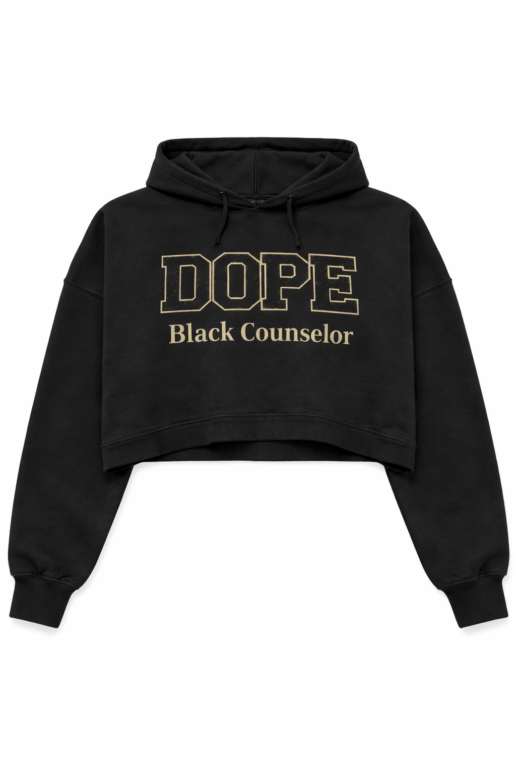 Dope Black Counselor Crop Hoodie