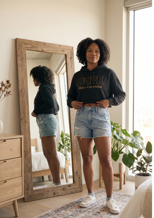 Dope Black Counselor Crop Hoodie
